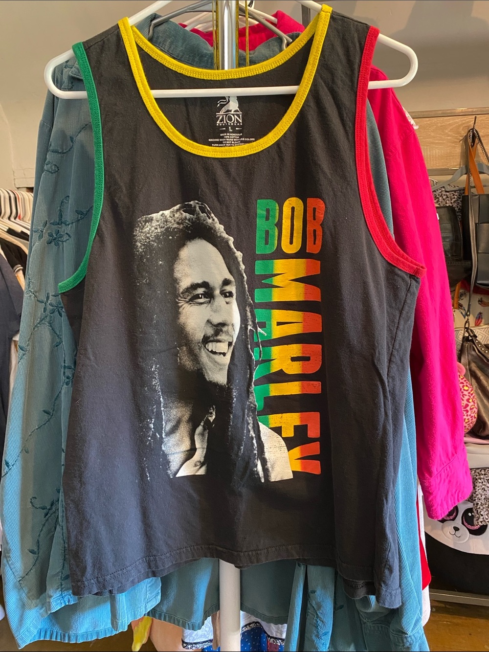 Bob Marley Tank with Yellow, Green & Red Trim
